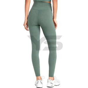 Leggings de yoga en nylon soyeux et doux pour femmes, vente en gros, personnalisables, ODM, pantalons de sport et de fitness avec logo sur la taille - Product Image 4