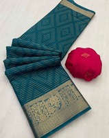 Saree en soie georgette viscose avec tissu en soie de tissage viscose premium vente en gros de haute qualité