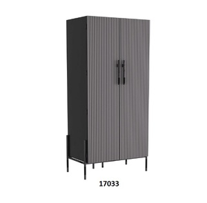 Gabinetes de almacenamiento de aparador de madera y metal de mango macizo de vidrio marrón para el hogar, sala de estar y dormitorio - Product Image 5