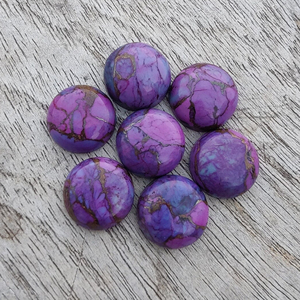 Natural púrpura cobre turquesa forma redonda cabujón parte posterior plana AAA + CALIDAD calibrada piedras preciosas al por mayor, todos los tamaños disponibles - Product Image 6