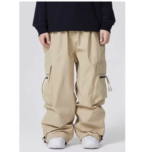 Pantalon cargo multi-poches personnalisé pour hommes et femmes, vêtements de travail et de rue en toile de style décontracté, vente en gros - Product Image 3