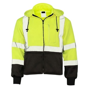 Hi Vis Hoodie Safety Work Reflective Jumper Sudadera Impermeable Poliéster y Algodón Logotipo Personalizable - Product Image 1