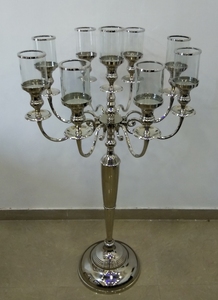 Candélabre décoratif à 5 bras pour la décoration de la maison et du mariage Candélabre de mariage fantaisie en aluminium enduit de poudre Pièce maîtresse pour la maison - Product Image 6
