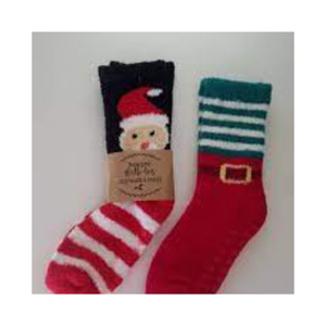 Vente en gros de chaussettes de Noël personnalisées avec lettres rouges en laine fine tricotée pour enfants aux Émirats arabes unis - Product Image 1