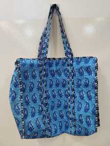 Bolsa de Mano Grande de Algodón Acolchado Estilo Vintage, Ecológica, Sostenible, Resistente, para Compras, Hecha a Mano, con Estampado de Bloques Vintage - Product Image 3