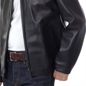Veste d'hiver en cuir et duvet sur mesure Veste de moto en cuir de luxe personnalisée pour hommes - Product Image 5