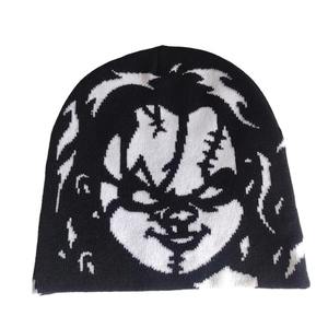Bonnet Skully d'Hiver 100% Acrylique Motif Jacquard Style Hip-pop Sans Manchette Tricoté pour Voyage, Nouveauté - Product Image 1