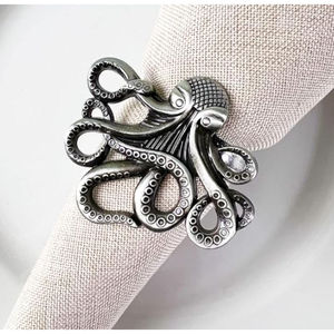 Home Dinner <b>Table</b> Decorative Napkin Ring Prime Quality Octopus Metal Napkin Rings Set Of 4 Pewter Napkin Holders <b>For</b> <b>Top</b> <b>Sale</b> - Product Image 1