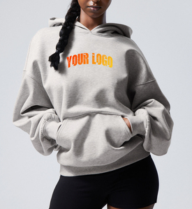 Sudadera con Capucha Deportiva para Gimnasio, Estilo Modesto para Mujer, Algodón Peinado Personalizado, Absorbe la Humedad, Talla XL, Tinte Liso - Product Image 5