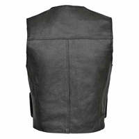 Chaleco de Cuero Vacuno Personalizable para Hombre, Largo, Impermeable, Cortavientos, de Secado Rápido, con Cremallera, Talla Grande, para Invierno