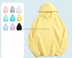 Vente en gros de sweat-shirts pour hommes en coton 100% surdimensionnés, couleur unie, sweat-shirts lourds pour l'automne et le printemps, confortables, logo personnalisé - Product Image 6