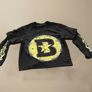 Custom Graphic Ripped Long Sleeve T <b>Shirts</b> for Men Vintage Acid Wash <b>Shirts</b> <b>Waffle</b> Distressed Double Layer Long Sleeve T-<b>shirt</b> - Product Image 3