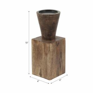 Bougeoir en bois moderne tendance pour table - Product Image 4