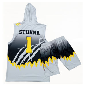 Sweat à capuche sans manches en polyester personnalisé de haute qualité 7 7 conception de sublimation d'uniforme d'entraînement grande taille pour les adultes en gros personnalisé - Product Image 2