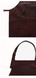 Delantal de cuero genuino de alta calidad para barbacoa Delantal de trabajo de cuero personalizado duradero - Product Image 5