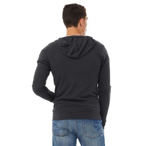 Sweat à capuche zippé pour adulte, hiver, avec broderie et impression numérique, mélange coton/bambou, léger, pour la salle de sport - Product Image 3
