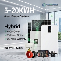 Système solaire photovoltaïque domestique 20 kW, sortie AC 230V/380V, contrôleur MPPT, onduleur à onde sinusoïdale pure, batterie lithium-ion intelligente intégrée