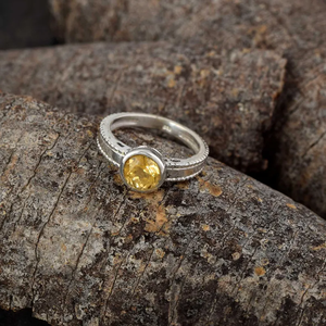 Anillo apilable hecho a mano de Plata de Ley 925, piedra amarilla Natural citrina, joyería de piedra natal de noviembre, cristianos de moda - Product Image 2
