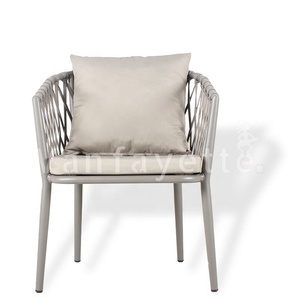 Silla de mesa de jardín Calista, muebles de exterior, sillas y cuerda plegable, silla de aluminio tejida, juego de comedor - Product Image 2