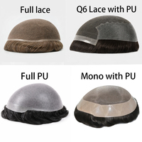 Prothèse capillaire pour hommes 8x10 pouces, cheveux humains à base de peau fine, système de remplacement capillaire pré-ajusté, unité de prothèse masculine prête à l'emploi