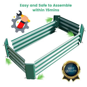 ชุดกระถางต้นไม้โลหะชุบสังกะสีขนาดใหญ่สำหรับทำสวนกลางแจ้งชุดเตียงในสวนเหล็กทรงสูงสำหรับปลูกผักสมุนไพร - Product Image 2