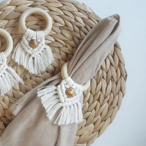 2025 superventas calidad superior hecho a mano ecológico algodón bohemio diseño macramé servilletero fiesta boda mesa de comedor - Product Image 2