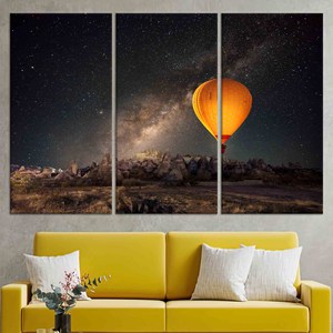 Obra de arte impresa en lienzo: Globos aerostáticos de Cappadocia, decoración del hogar, JUEGO DE 3 LIEÑOS - Product Image 1