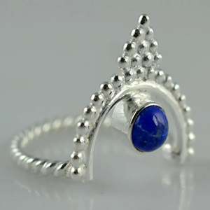 Bague Bohème Pierre de Naissance de Janvier Faite à la Main en Argent Sterling 925 Lapis Lazuli Géométrique – Cadeau Idéal pour Elle Anniversaire - Product Image 2