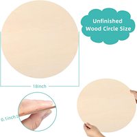 Cercles en bois non finis de 18 pouces pour l'artisanat, la décoration murale, la pyrogravure, la peinture (3 pièces) - Écologiques et polis