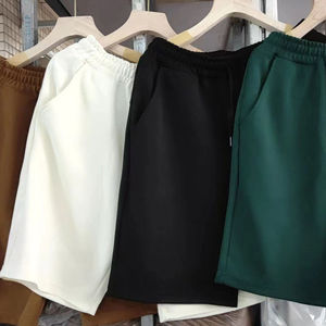 กางเกงขาสั้นกีฬาลำลองของผู้ชายกางเกงขาสั้นชายหาดลายสีพื้นย้อมสีล้วนสำหรับฤดูร้อน - Product Image 3