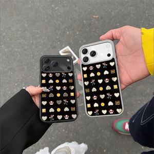 Custodia per telefono Black Heart per iPhone 11 a 17 Pro Max, in morbido TPU, con design floreale bianco, unisex - Product Image 2