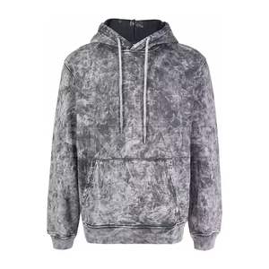 Sweats à capuche en molleton de coton épais délavé surdimensionné pour hommes, lourds, vintage, délavés à l'acide, hiver, 300g, fabriqués au Pakistan - Product Image 2