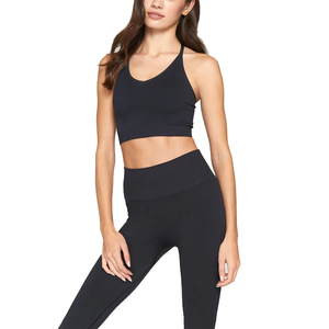 Custom Women Sports Wear Bra And Leggings <b>Gym</b> Fitness Clothing Polyester Spandex Two Piece Yoga <b>Set</b> with OEM service - Product Image 1