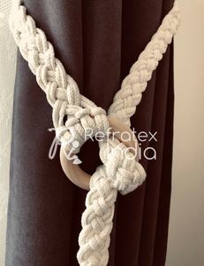 Off <b>White</b> 18'' with Twisted Cord Handle With Shiny and Soft Material for <b>Curtain</b> tieback - Product Image 5