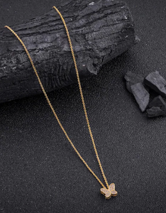 จี้รูปผีเสื้อขนาดเล็กสร้อยคอทองคำสำหรับผู้หญิงมีจำหน่ายในราคาขายส่ง - Product Image 1