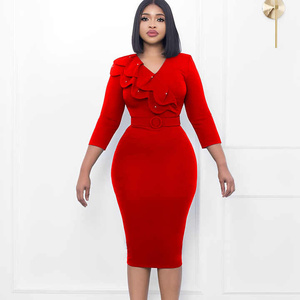 Robe crayon en spandex en polyester sur mesure avec silhouette mince et coupe confortable, idéale pour les vêtements de bureau et d'affaires - Product Image 4