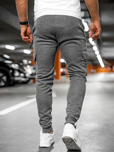 Pantalones Cargo de alta resistencia para hombre, cintura elástica con cordón, pantalones tácticos para correr, múltiples bolsillos utilitarios, gimnasio de entrenamiento para todas las estaciones - Product Image 3