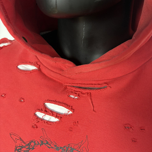 Sudadera con capucha desgastada lavada de ajuste Regular personalizada para hombre, Sudadera con capucha de hombro caído de algodón, jersey de alta calidad, sudaderas con capucha a cuadros - Product Image 3