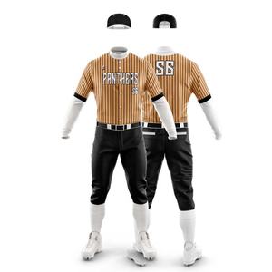 Camisetas de béisbol de tela de malla de poliéster personalizadas para jóvenes, ropa deportiva de diseño rayado liso, conjuntos de uniformes de béisbol con logotipo personalizado - Product Image 2