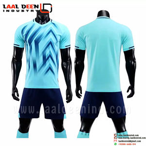 Camiseta de fútbol personalizada para hombre, de diseño personalizado uniforme de fútbol, secado rápido, Original, azul - Product Image 2