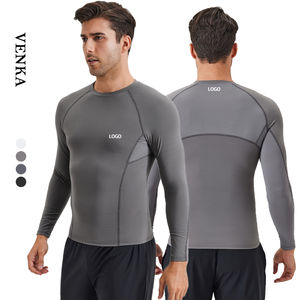 Logo OEM personnalisé T-shirt à manches longues pour homme 100% coton Gym Workout Basketball Haut de sport respirant en maille légère à séchage rapide - Product Image 1