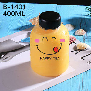 Botella de Plástico PET Transparente Redonda de 400 ml (14 oz) Ecológica para Bebidas, Jugos, Té Boba, Yogur, con Tapa Negra de PP, Venta al por Mayor - Product Image 3