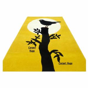 Tapis traditionnel de designer moderne fait à la main en coton tufté à la main Ensembles de tapis de taille personnalisée abstraite jaune écologique de haute qualité - Product Image 1