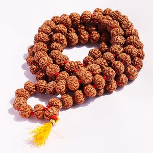 5 Mukhi Rudraksha Mala 108 Beads manufacturer 5 <b>Face</b> Original Rudraksha Mala 10mm Brown - Product Image 1