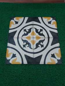 OEM ODM ACCENTS Green Yellow Orange Encaustic Cement Tile <b>Borders</b> Modern Pattern Interior Floor <b>Wall</b> 150x150mm 20mm Hotel Decor - Product Image 4