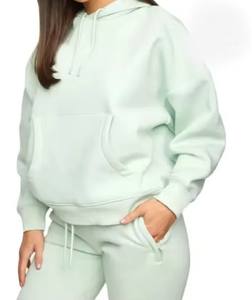 Nouvelle vente chaude 100% coton pour les femmes à manches longues Corp court à manches longues pull à capuche pull - Product Image 6