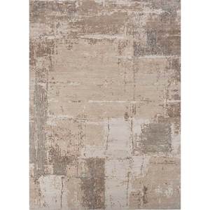 Tattvam Lu-9032 Tapis en laine et soie de bambou noué à la main, couleur ivoire, motif abstrait de haute qualité, rectangulaire, pour salon, fait main - Product Image 1