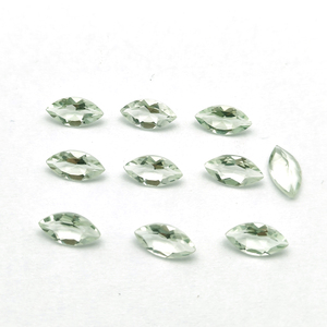 พลอยอเมทิสต์สีเขียวธรรมชาติขนาด10x5มม. 0.98ชิ้นบราซิล Prasiolite เครื่องประดับหินอัญมณีหลวม - Product Image 1