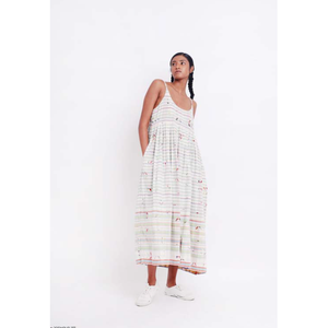 Vestido JODHPUR 137 de Algodón con Apliques, Estilo Casual Elegante y Moderno, con Cierre, Diseño Hueco, Talla XS, Transpirable, Opciones de Largo hasta el Suelo y hasta la Rodilla - Product Image 1