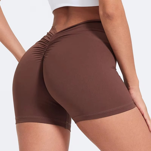 Short de yoga sexy à dos en V, taille haute, pour le levage des hanches, short moulant en nylon pour femmes, pantalon d'entraînement, de fitness et de sport - Product Image 6